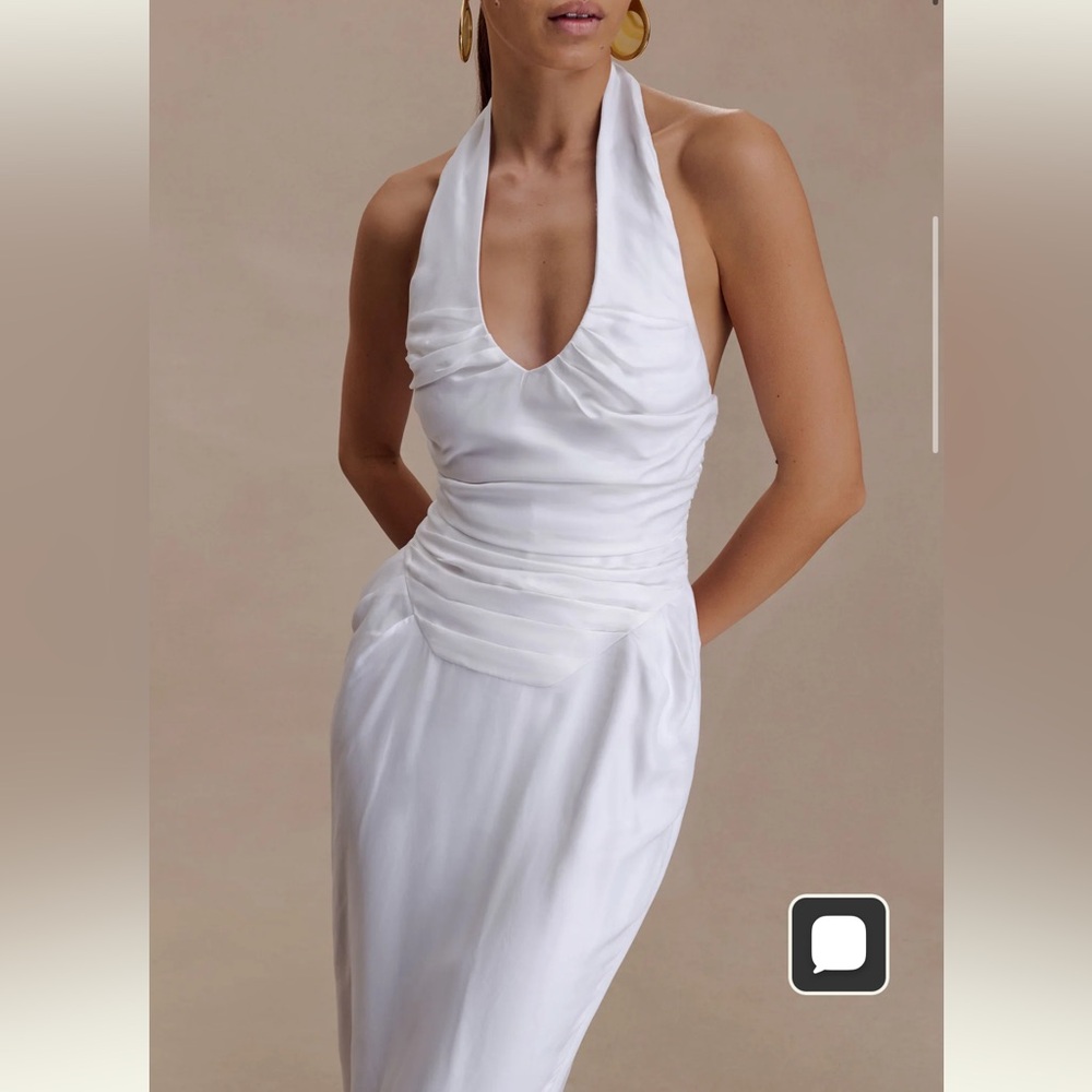 Meshki White Halter Dress